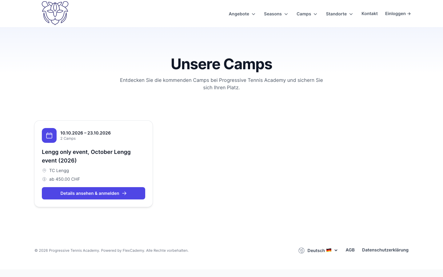 Camp landing pages with capacity and application flows