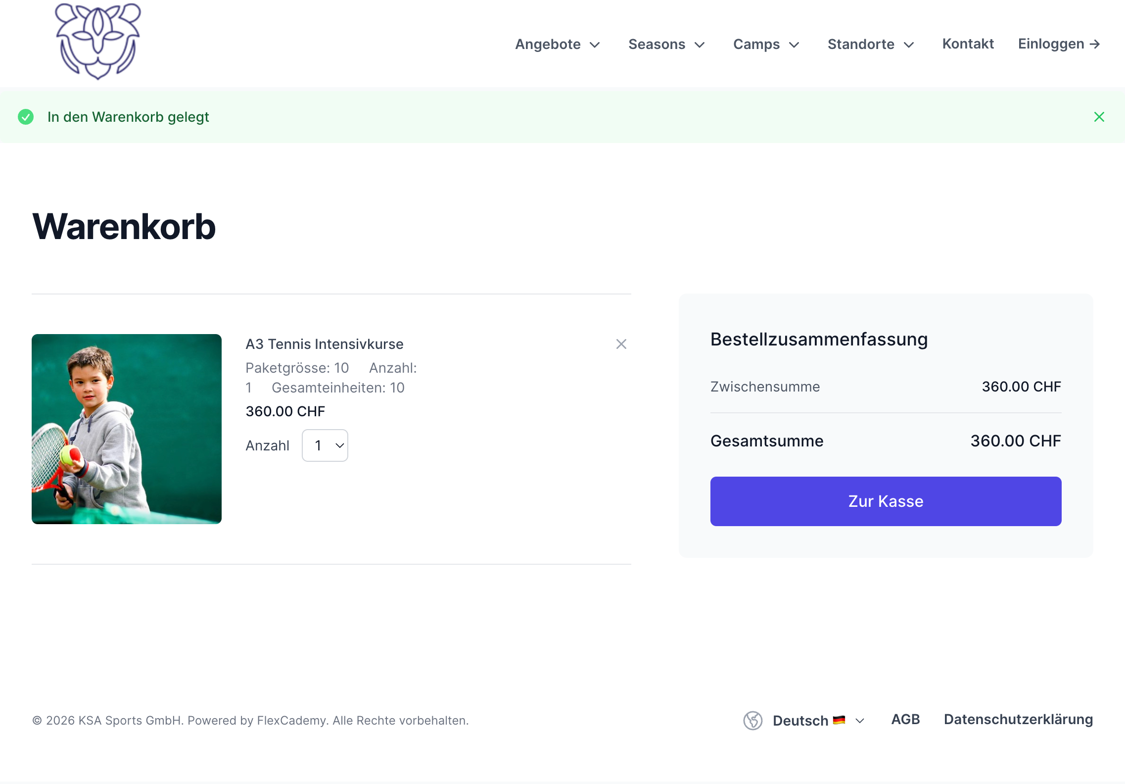 Cart and checkout with Stripe, TWINT, and Swiss QR options